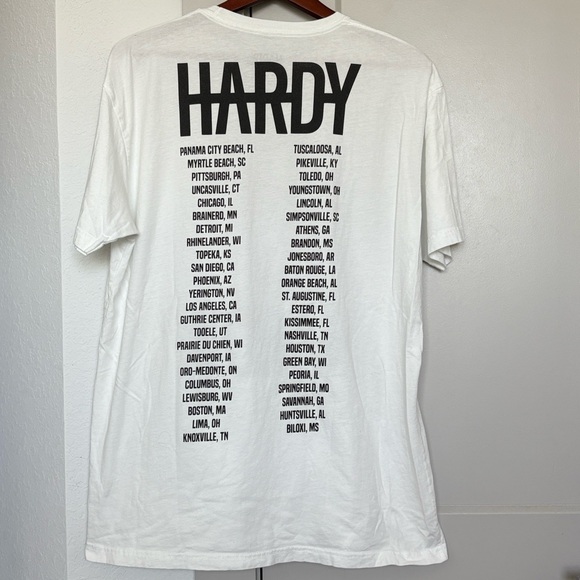 HARDY M&C WHITE GRAPHIC TOUR TSHIRT MENS XL - Picture 3 of 4